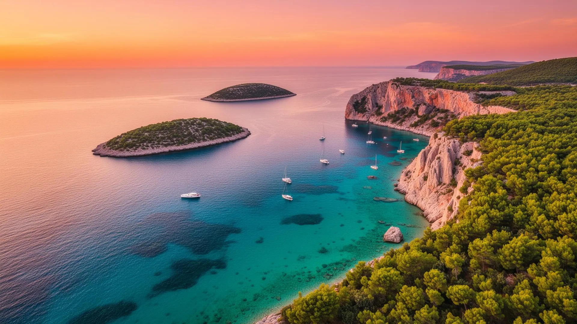 Croatian Adriatic coast with crystal clear sea